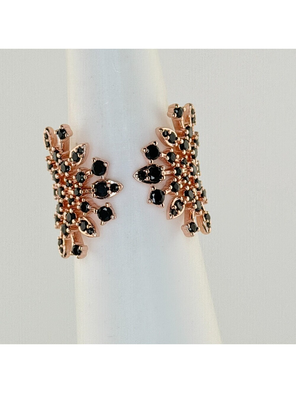 Bomb Party Ring Sz 10 RG84618 "Eternally Angelic Wings" Black Onyx on Rose Gold